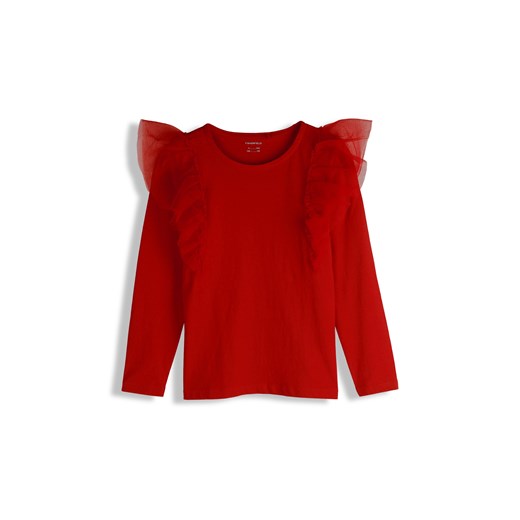 GATE Bawełniany top z tiulowymi falbanami 5Y ze sklepu gateshop w kategorii Bluzki dziewczęce - zdjęcie 187561817