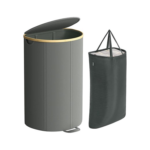 Songmics Kosz w kolorze szarym na pranie - 42,5 x 75 x 32,5 cm ze sklepu Limango Polska w kategorii Akcesoria łazienkowe - zdjęcie 187562235