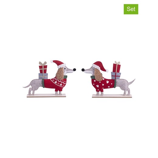 Villa d´Este Dekoracje (4 szt.) &quot;Natalotto&quot; w kolorze szaro-czerwonym ze sklepu Limango Polska w kategorii Dekoracje - zdjęcie 187562267