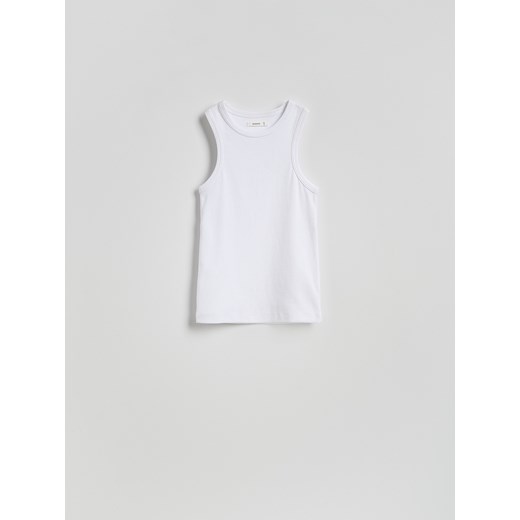 Reserved - Bawełniany top - biały ze sklepu Reserved w kategorii Bluzki damskie - zdjęcie 187562939