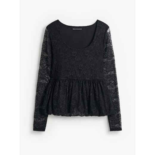 Mohito - Bluzka z koronką - czarny ze sklepu Mohito w kategorii Bluzki damskie - zdjęcie 187563509