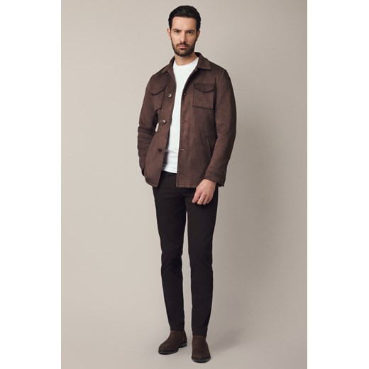 Spodnie Brązowe Chino z Elastycznym Pasem z Bawełną Mikkeli ze sklepu Lancerto S.A. w kategorii Spodnie męskie - zdjęcie 187563595