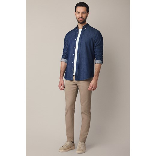 Spodnie Jasnobeżowe Chino z Elastycznym Pasem z Bawełną Mikkeli ze sklepu Lancerto S.A. w kategorii Spodnie męskie - zdjęcie 187563599