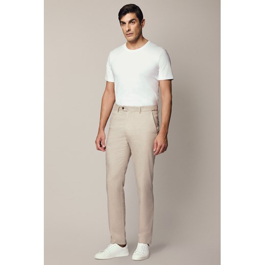 Spodnie Beżowe z Bawełną i Elastycznym Pasem Tommaso ze sklepu Lancerto S.A. w kategorii Spodnie męskie - zdjęcie 187563635