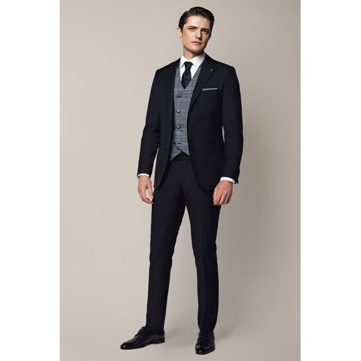 Spodnie Business Mix z Wełną Granat ze sklepu Lancerto S.A. w kategorii Spodnie męskie - zdjęcie 187563638