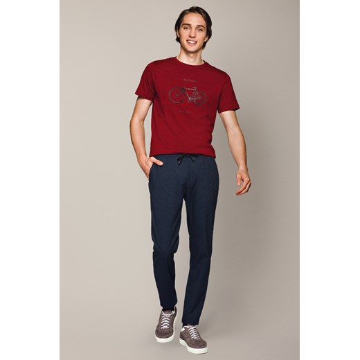 Spodnie Ze Sznurkiem Granatowe W Kratę Kerry ze sklepu Lancerto S.A. w kategorii Spodnie męskie - zdjęcie 187563659