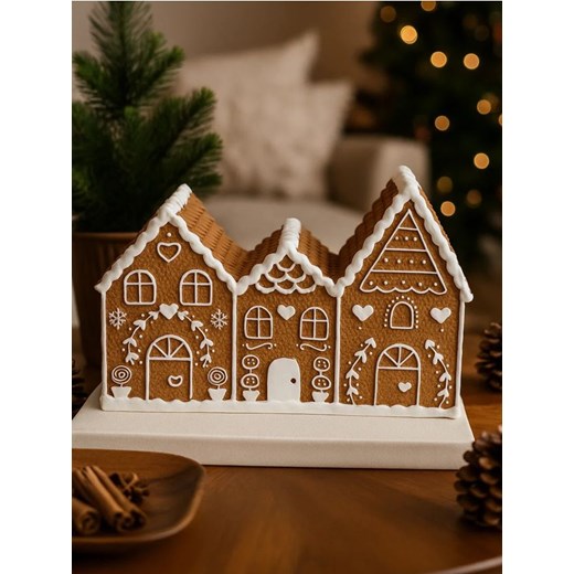 Sinsay - Dekoracja stojąca w kształcie domku - brązowy ze sklepu Sinsay w kategorii Dekoracje bożonarodzeniowe - zdjęcie 187564627