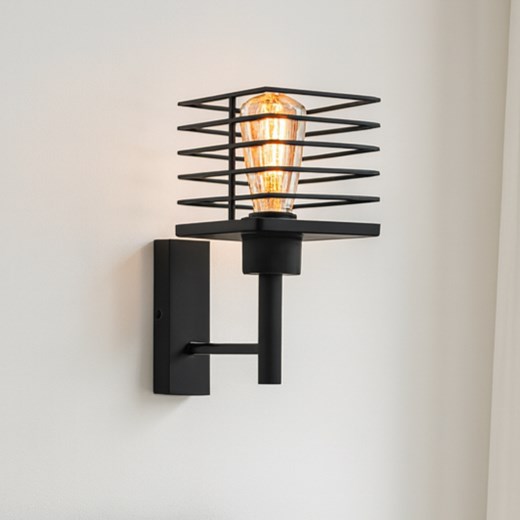 Lampa ścienna loft ANDULO – czarny kinkiet w stylu industrialnym ze sklepu Lysne w kategorii Lampy ścienne - zdjęcie 187564687