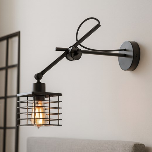 Kinkiet regulowany BREMA LOFT – czarna lampa ścienna na wysięgniku ze sklepu Lysne w kategorii Lampy ścienne - zdjęcie 187564689