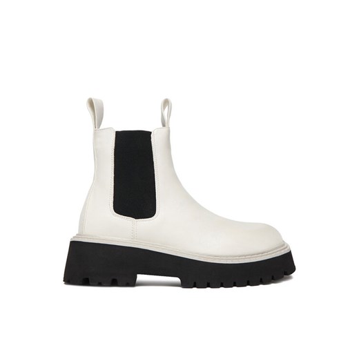 Sztyblety DeeZee 88167 1-WHITE PU Biały ze sklepu eobuwie.pl w kategorii Botki - zdjęcie 187565038