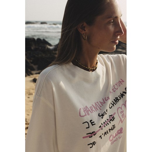 Charming Affection Box Tee - Vintage White ze sklepu Surf Inc w kategorii Bluzki damskie - zdjęcie 187565899