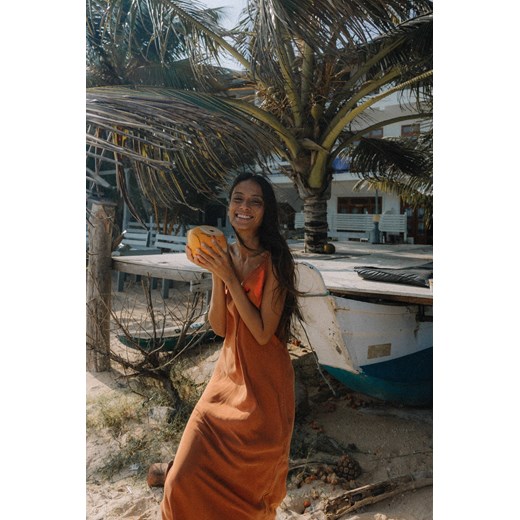 Midi Twisted Dress - Copper ze sklepu Surf Inc w kategorii Sukienki - zdjęcie 187567027