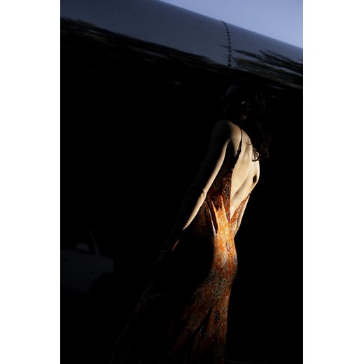 Floral Twisted Ankle Dress - Orange Haze ze sklepu Surf Inc w kategorii Sukienki - zdjęcie 187568335