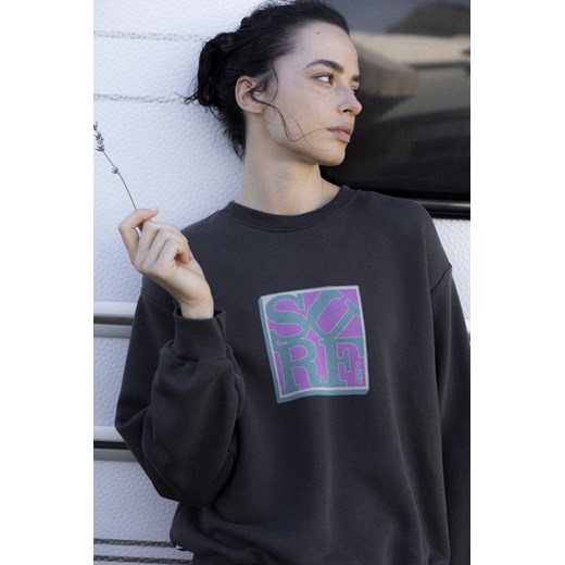Surf Square Sweat - Stone Grey ze sklepu Surf Inc w kategorii Bluzy damskie - zdjęcie 187568346