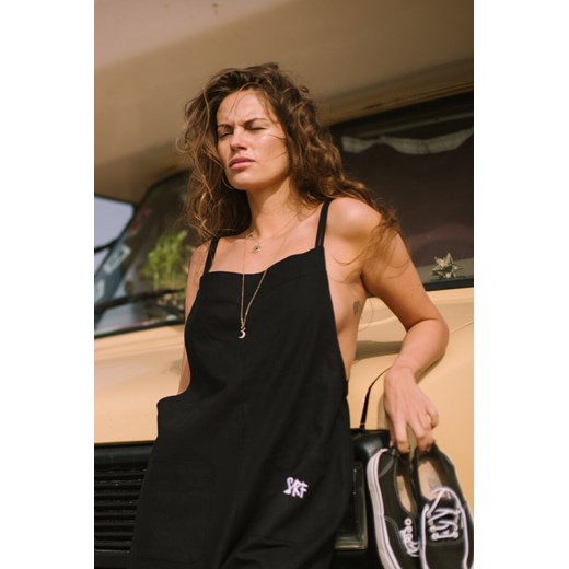 Linen Culotte Suit - Space Black ze sklepu Surf Inc w kategorii Kombinezony damskie - zdjęcie 187569036