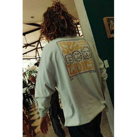 Sea Lions LS - Dirty White ze sklepu Surf Inc w kategorii T-shirty męskie - zdjęcie 187569179