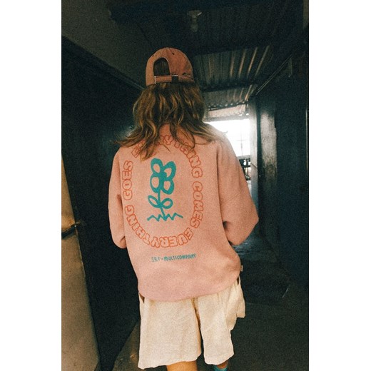 Power Flower Sweat - Pink Kush ze sklepu Surf Inc w kategorii Bluzy damskie - zdjęcie 187569186