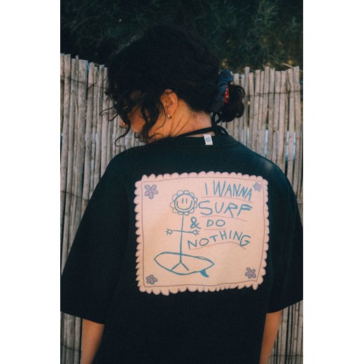 Do Nothing Club BOX Tee - Acid Black ze sklepu Surf Inc w kategorii Bluzki damskie - zdjęcie 187569838