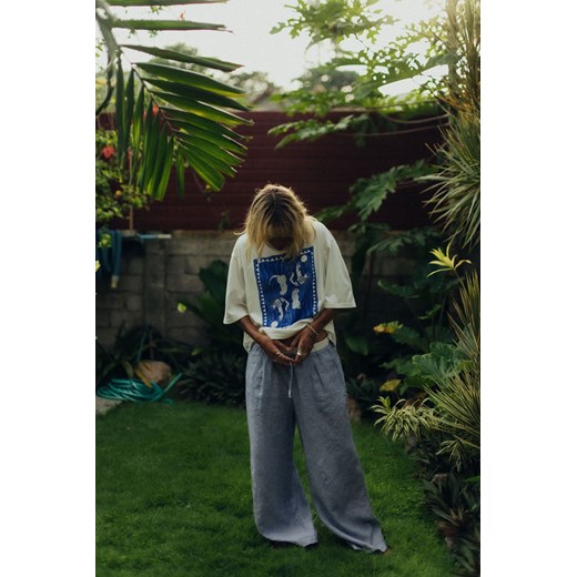 Lazy Linen Pants - Royal Blue ze sklepu Surf Inc w kategorii Spodnie damskie - zdjęcie 187570199