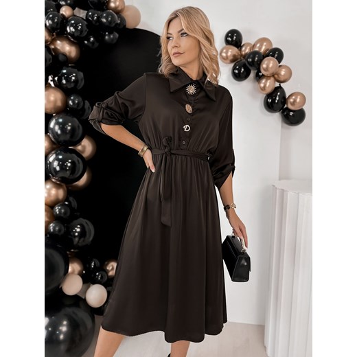 sukienka perigny brązowa one size ze sklepu UBRA w kategorii Sukienki - zdjęcie 187573265