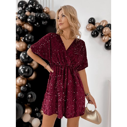 sukienka montres bordowa one size ze sklepu UBRA w kategorii Sukienki - zdjęcie 187573348