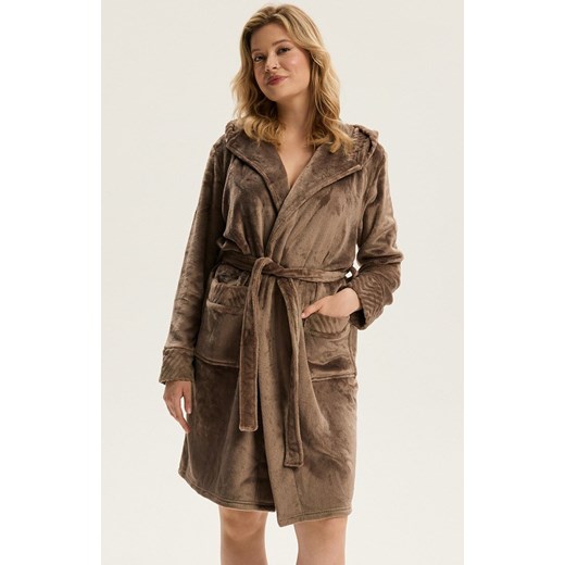Esotiq szlafrok damski brązowy Cessena 43938-84X, Kolor brązowy, Rozmiar L/XL, Esotiq ze sklepu Intymna w kategorii Szlafroki damskie - zdjęcie 187573509
