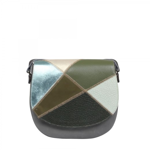 popielato zielona torebka damska skórzana listonoszka na ramię Mała Zu ze sklepu Słoń Torbalski w kategorii Listonoszki - zdjęcie 187574677