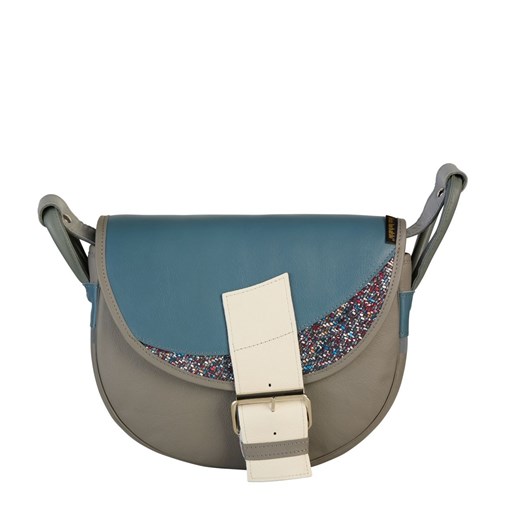 popielato niebieska damska torebka listonoszka skórzana na ramię F ze sklepu Słoń Torbalski w kategorii Listonoszki - zdjęcie 187574696