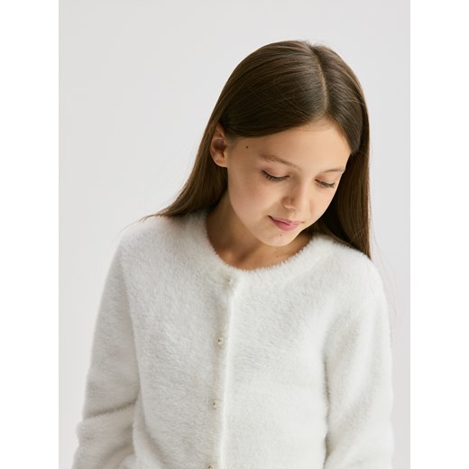 Reserved - Kardigan z ozdobnymi guzikami - złamana biel ze sklepu Reserved w kategorii Swetry dziewczęce - zdjęcie 187574928