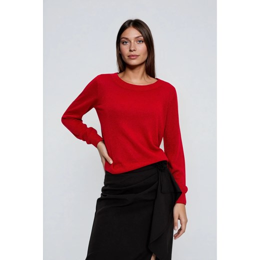 Sweter z wiskozy czerwony ze sklepu Moodo.pl w kategorii Swetry damskie - zdjęcie 187574979