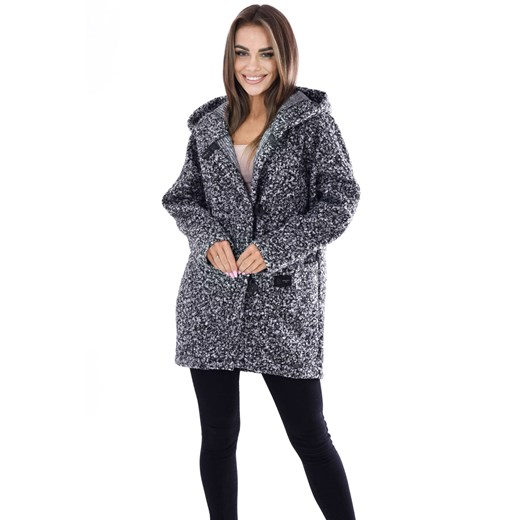 Kurtka FKU1093 CZARNY melanż ze sklepu fokus.pl w kategorii Kurtki damskie - zdjęcie 187575957