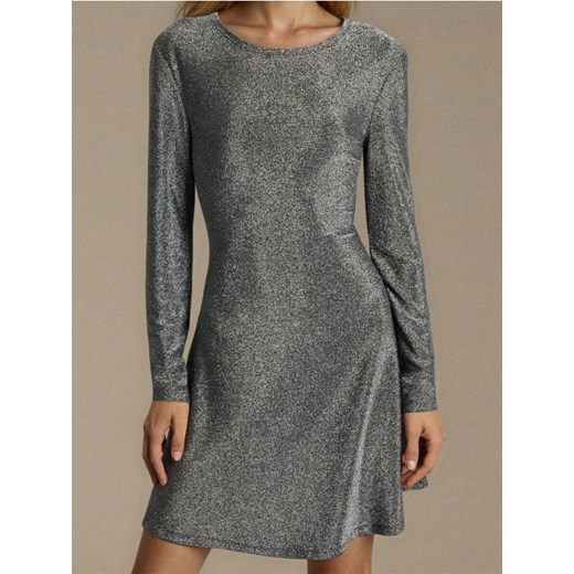 Sinsay - Elegancka sukienka mini - srebrny Sinsay XL Sinsay