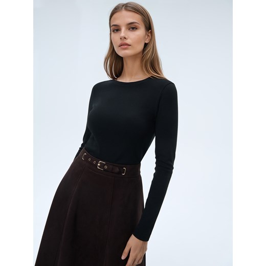 Mohito - Czarna bluzka basic - czarny ze sklepu Mohito w kategorii Bluzki damskie - zdjęcie 187577168