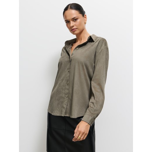 Mohito - Koszula z imitacji zamszu - zielony ze sklepu Mohito w kategorii Koszule damskie - zdjęcie 187577239