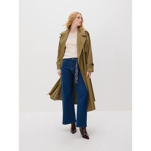 Reserved - Jeansy wide leg z bandaną - granatowy ze sklepu Reserved w kategorii Jeansy damskie - zdjęcie 187577288