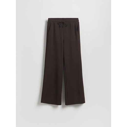 Reserved - Spodnie z szeroką nogawką - ciemnobrązowy ze sklepu Reserved w kategorii Spodnie damskie - zdjęcie 187577398