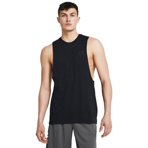 Męski top treningowy Under Armour UA LEFT CHEST CUT OFF TANK - czarny ze sklepu Sportstylestory.com w kategorii T-shirty męskie - zdjęcie 187577568