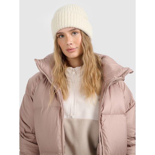 Damska czapka beanie zimowa 4F 4FRAW25ACAPF0729 - beżowa ze sklepu Sportstylestory.com w kategorii Czapki zimowe damskie - zdjęcie 187577608