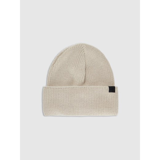 Czapka beanie z wełną merino uniseks 4F 4FRAW25ACAPU0807 - beżowa ze sklepu Sportstylestory.com w kategorii Czapki zimowe damskie - zdjęcie 187577625