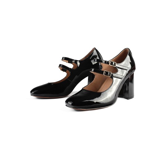 loft37 Skórzane czółenka &quot;Fell This Way&quot; w kolorze czarnym z paskiem ze sklepu Limango Polska w kategorii Czółenka - zdjęcie 187578007