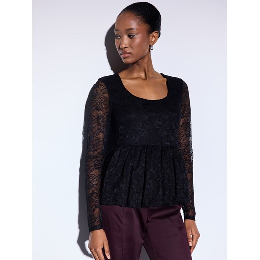 Mohito - Bluzka z koronką - czarny ze sklepu Mohito w kategorii Bluzki damskie - zdjęcie 187578456
