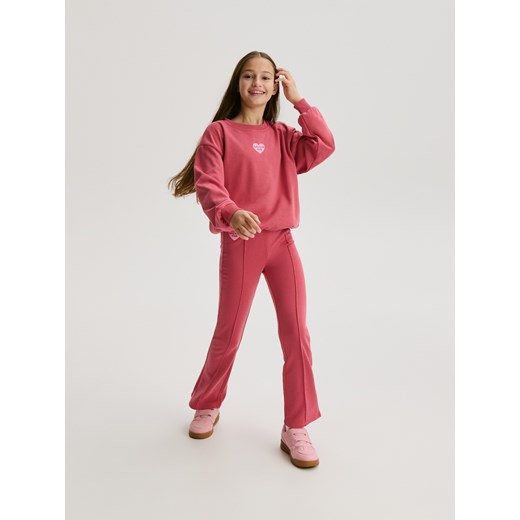 Reserved - Dzianinowy komplet z bawełną - różowy ze sklepu Reserved w kategorii Komplety dziewczęce - zdjęcie 187578597