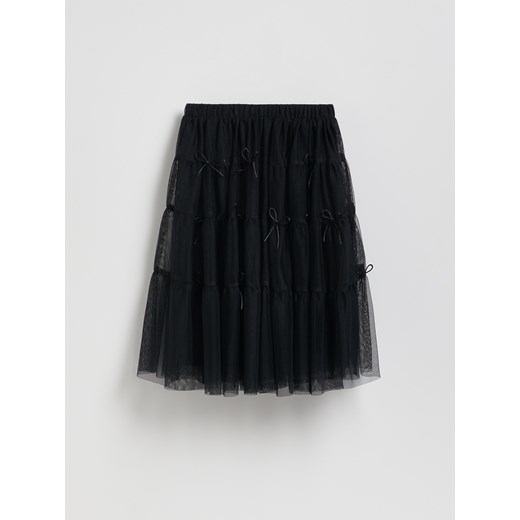 Reserved - Tiulowa spódnica z kokardkami - czarny ze sklepu Reserved w kategorii Spódnice dziewczęce - zdjęcie 187578607