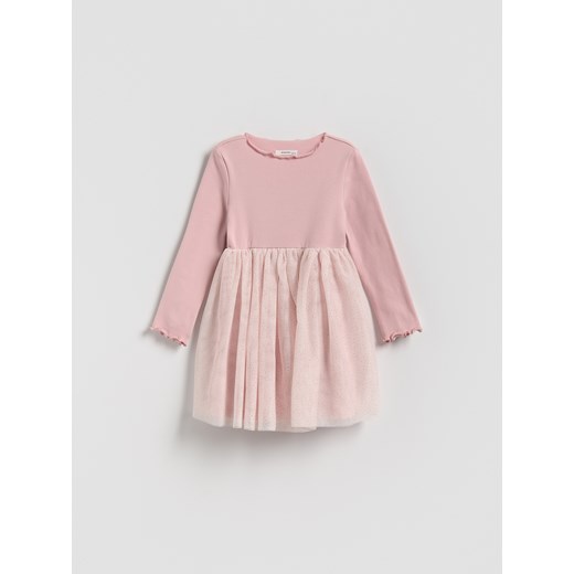 Reserved - Sukienka z tiulem - pastelowy róż ze sklepu Reserved w kategorii Sukienki dziewczęce - zdjęcie 187578756
