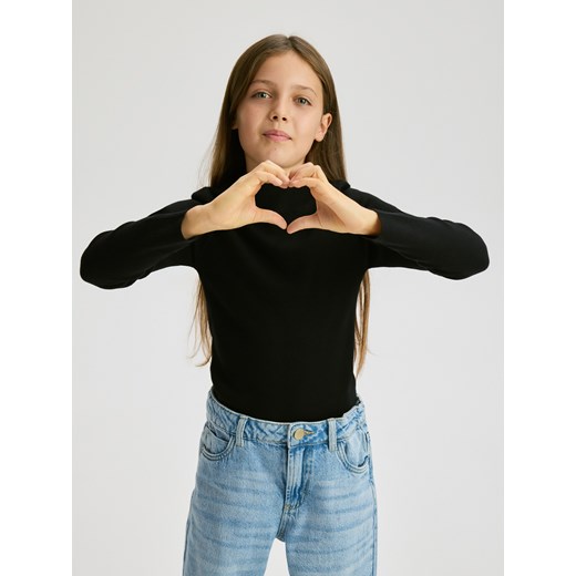 Reserved - Gładki sweter z wiskozy - czarny ze sklepu Reserved w kategorii Swetry dziewczęce - zdjęcie 187578868