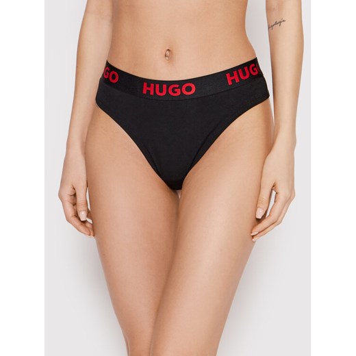 Hugo Stringi Thong Sporty Logo 50469651 Czarny ze sklepu MODIVO w kategorii Majtki damskie - zdjęcie 187579388