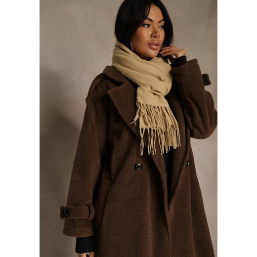 Jasnobeżowy Szalik Michfyndar ze sklepu renee.pl w kategorii Szaliki i chusty damskie - zdjęcie 187579835