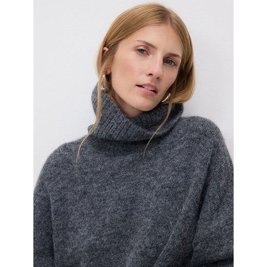 Reserved - Długi sweter z golfem - szary ze sklepu Reserved w kategorii Swetry damskie - zdjęcie 187579918