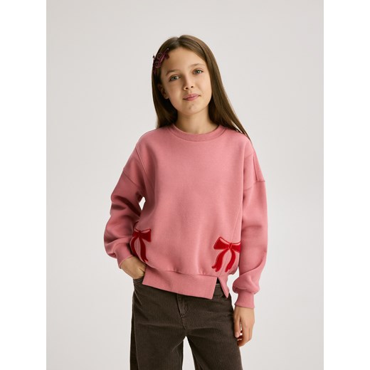 Reserved - Bluza z kokardkami - jasnofioletowy ze sklepu Reserved w kategorii Bluzy dziewczęce - zdjęcie 187580006