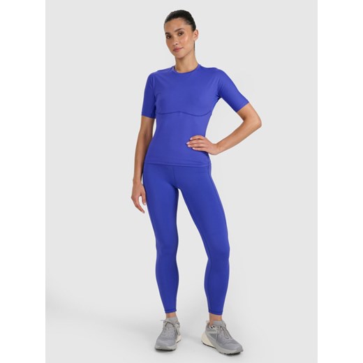 Damskie legginsy treningowe 4F 4FWAW25TFTIF363 - niebieskie ze sklepu Sportstylestory.com w kategorii Spodnie damskie - zdjęcie 187580417